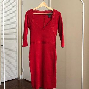 Kardashian Kollection Midi Bodycon Red Dress Sz M